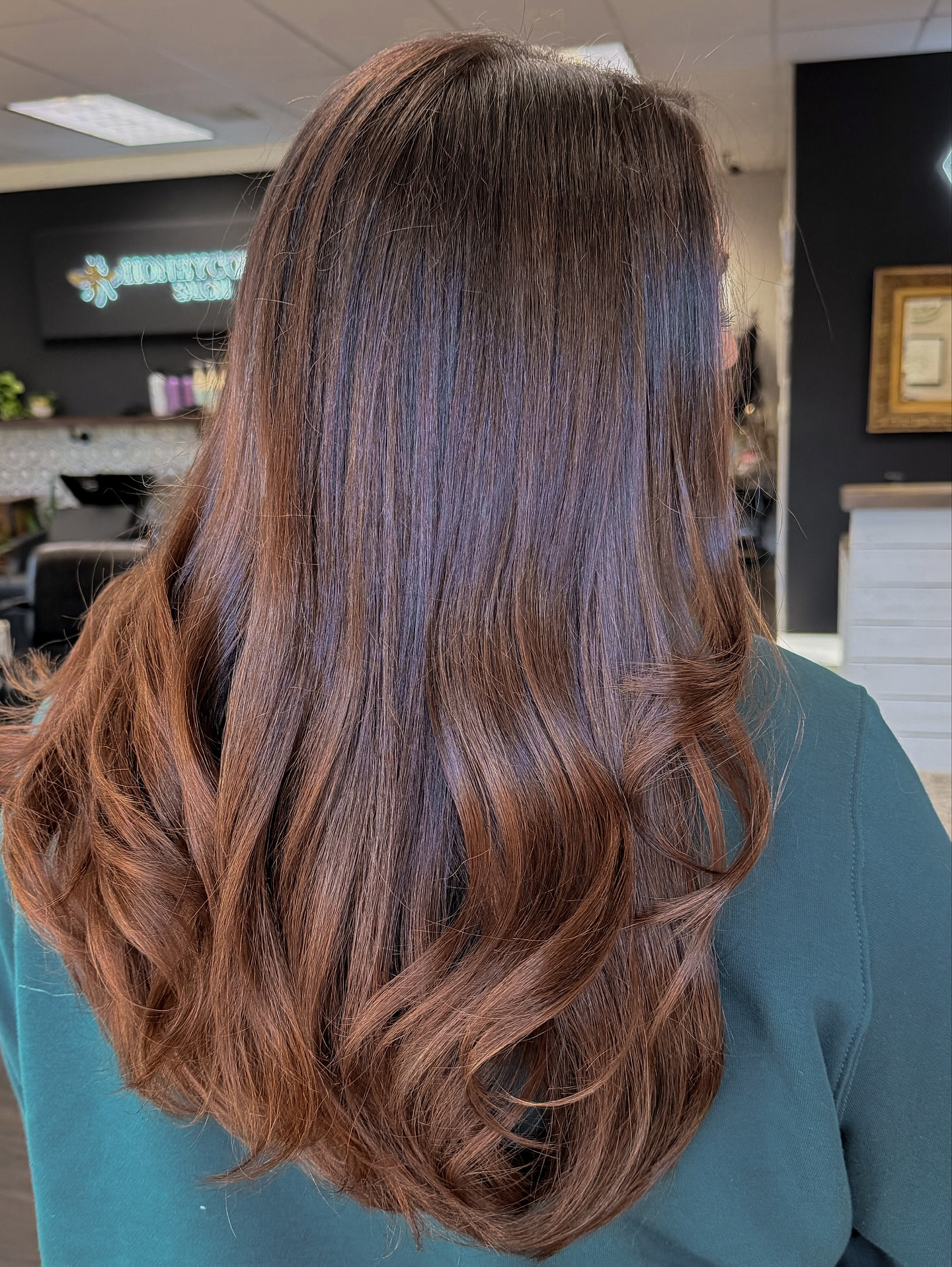 Rich Chocolate Brown Hair with Soft Copper Highlights
