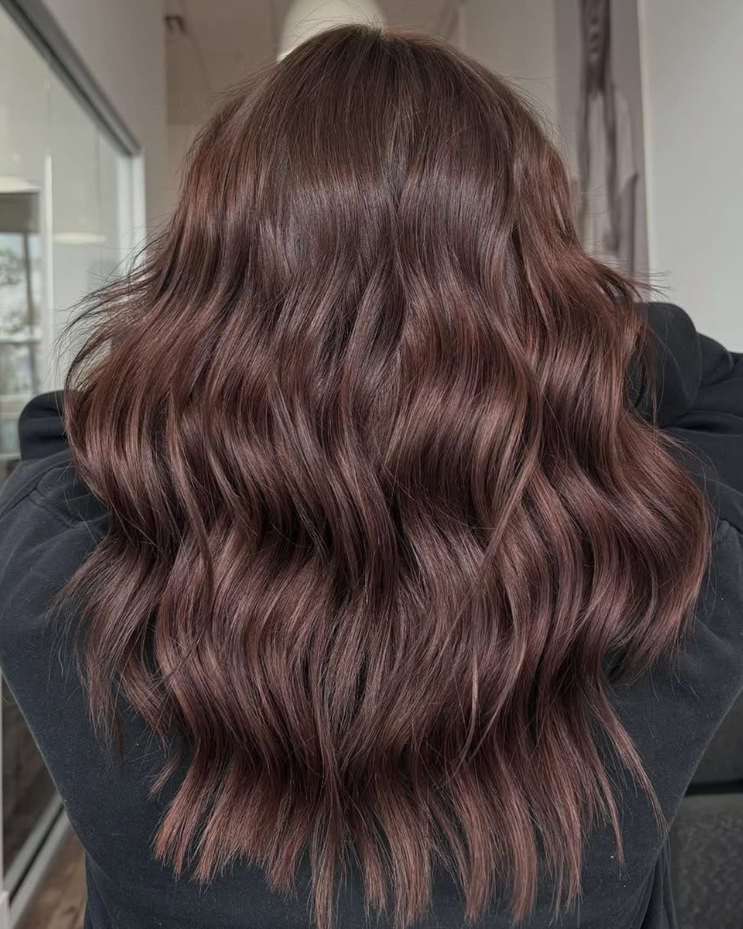 Rich Chocolate Brown Waves with Subtle Dimensional Highlights