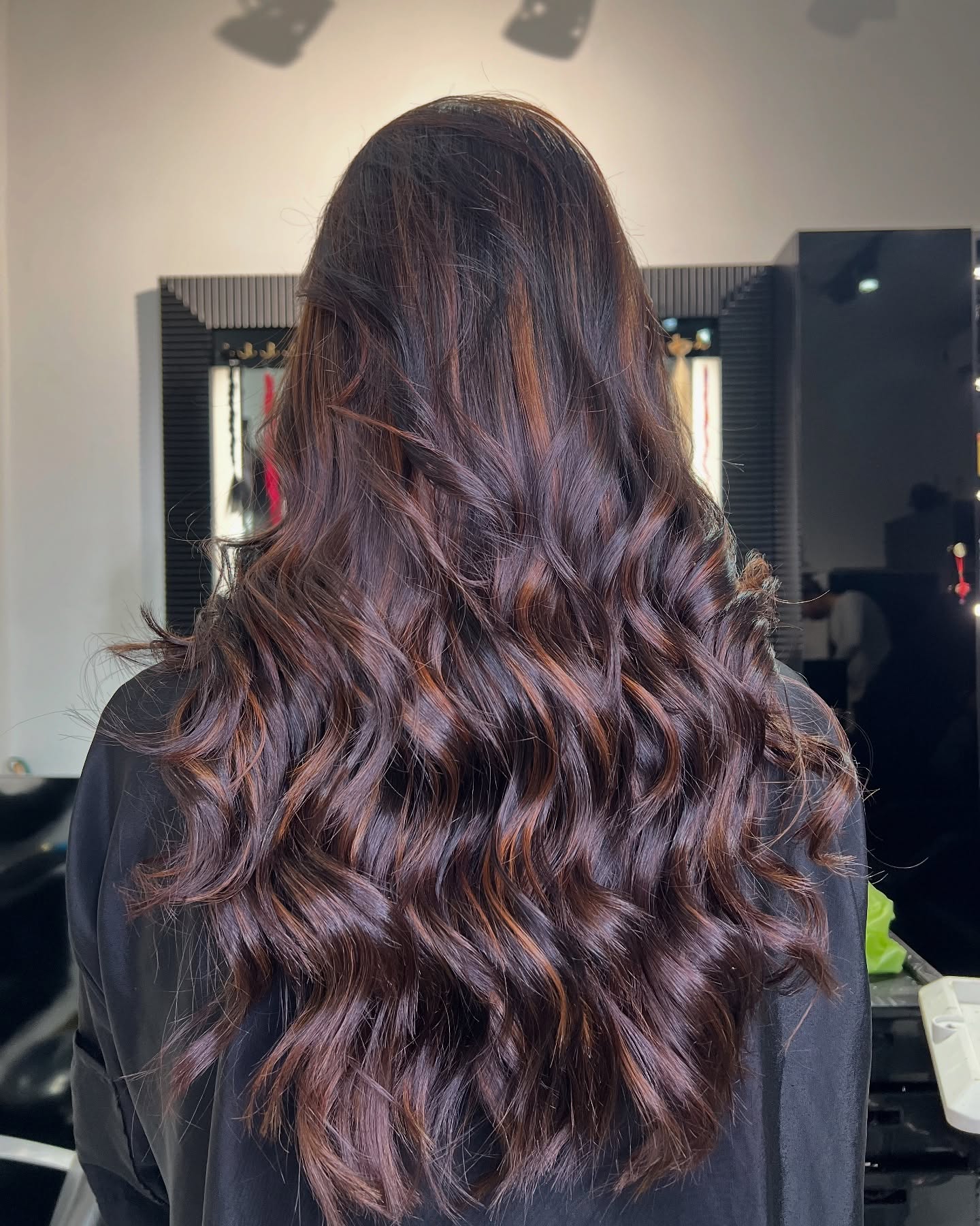 Rich Chocolate Waves with Subtle Caramel Balayage