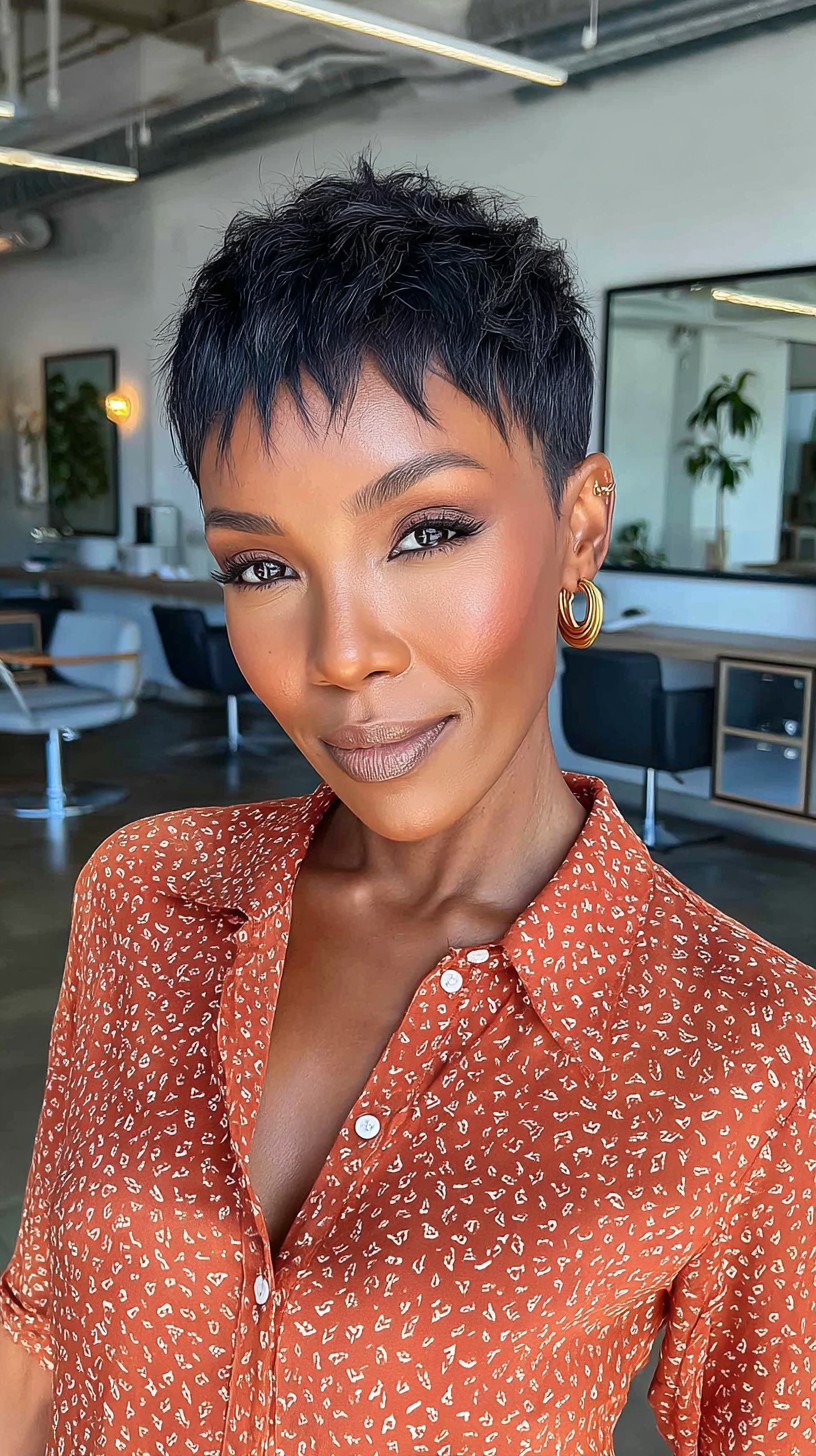 Short Textured Pixie with Tapered Sides