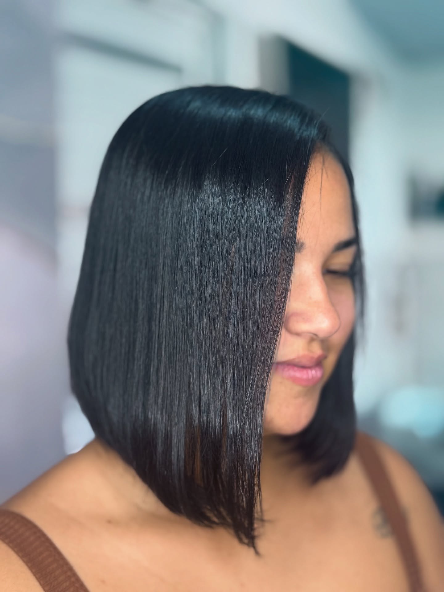 Sleek A-Line Bob with Glossy Finish