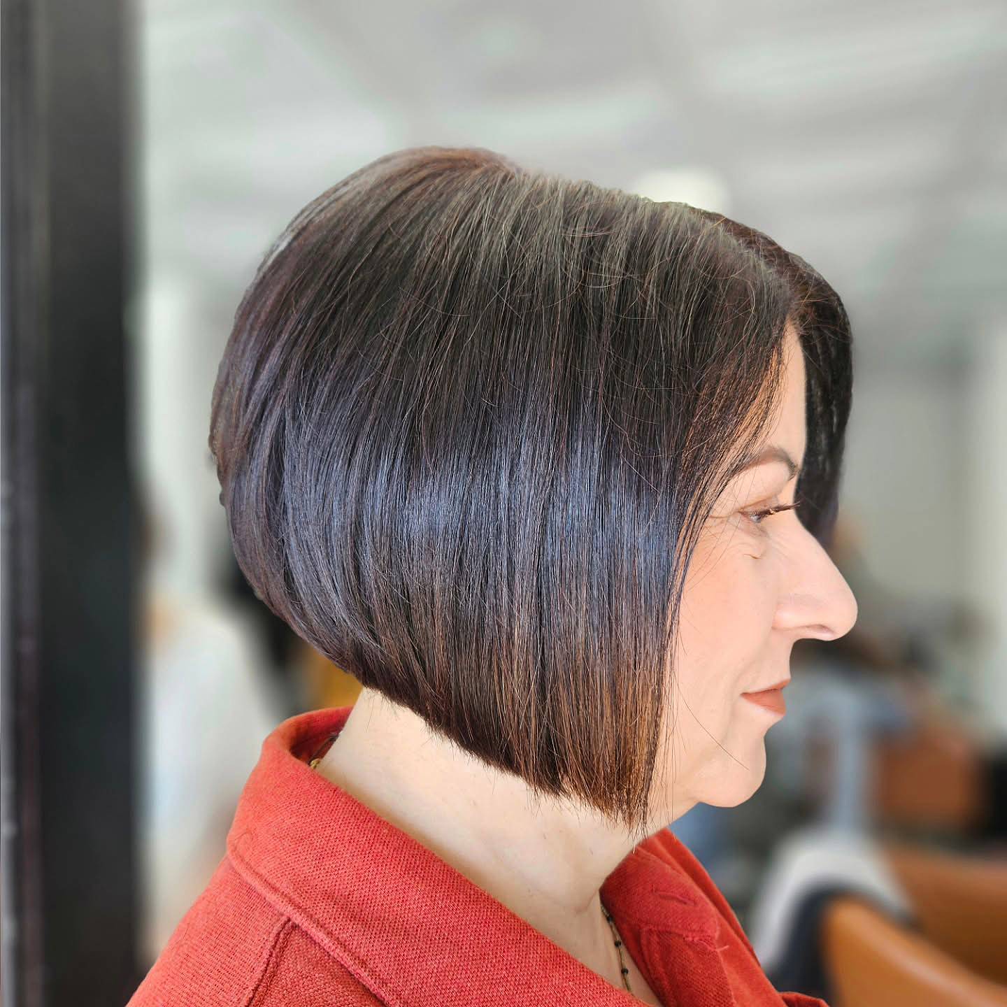 Sleek Angled Bob with Subtle Ombre