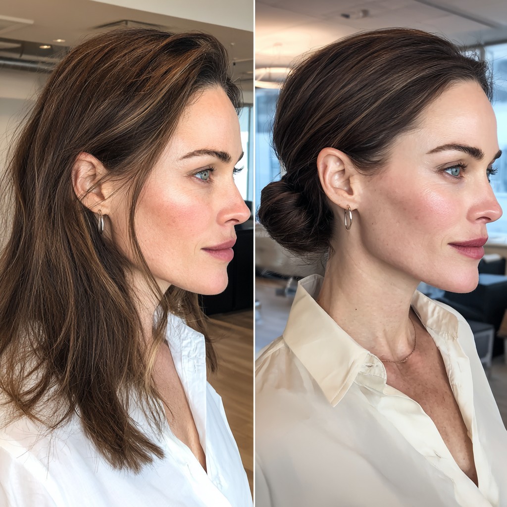 Sleek Versatile Low Bun for Professional Women