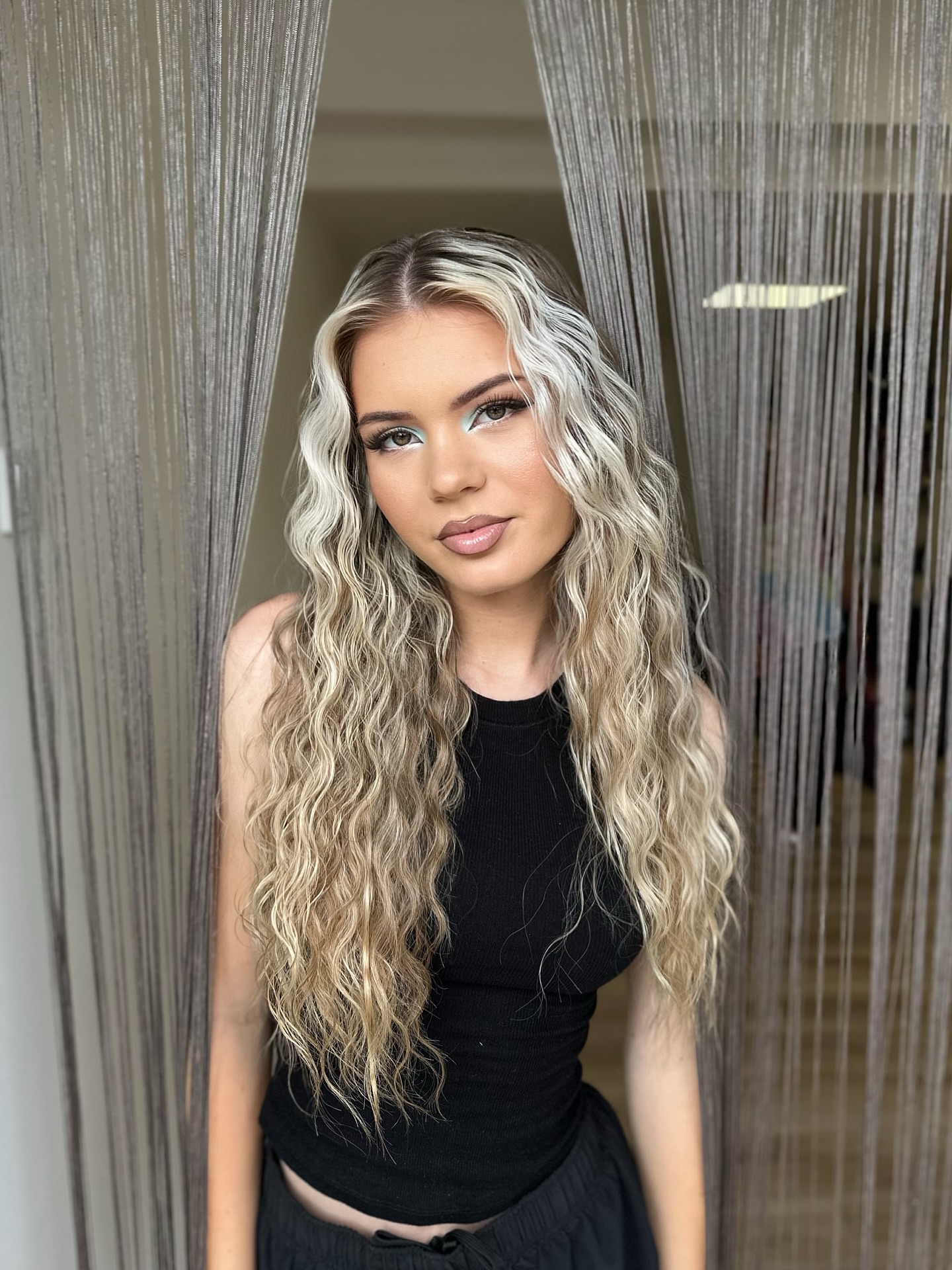 Soft Cascading Platinum Waves with Dark Roots