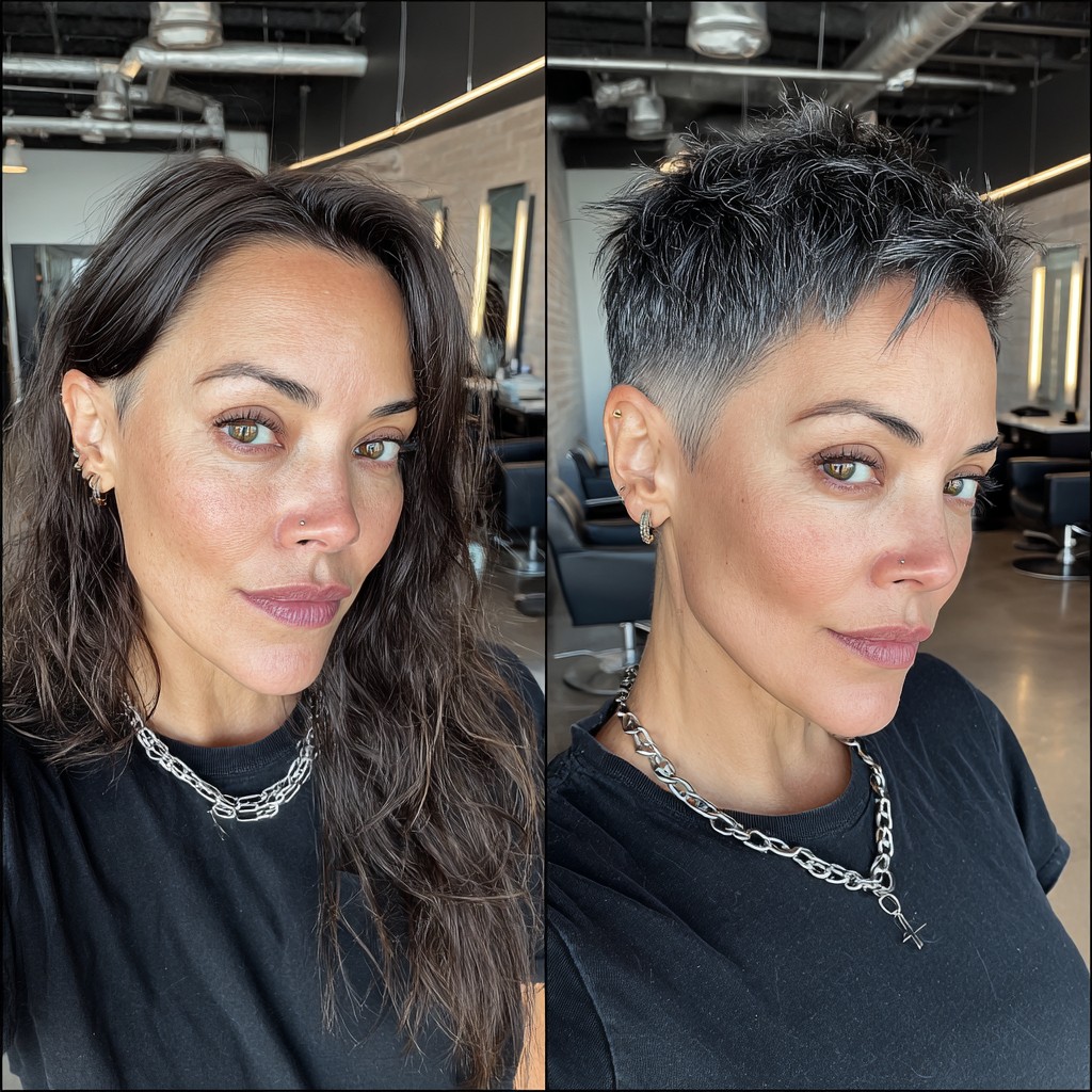 Striking Contrast Pixie with Fade Detail