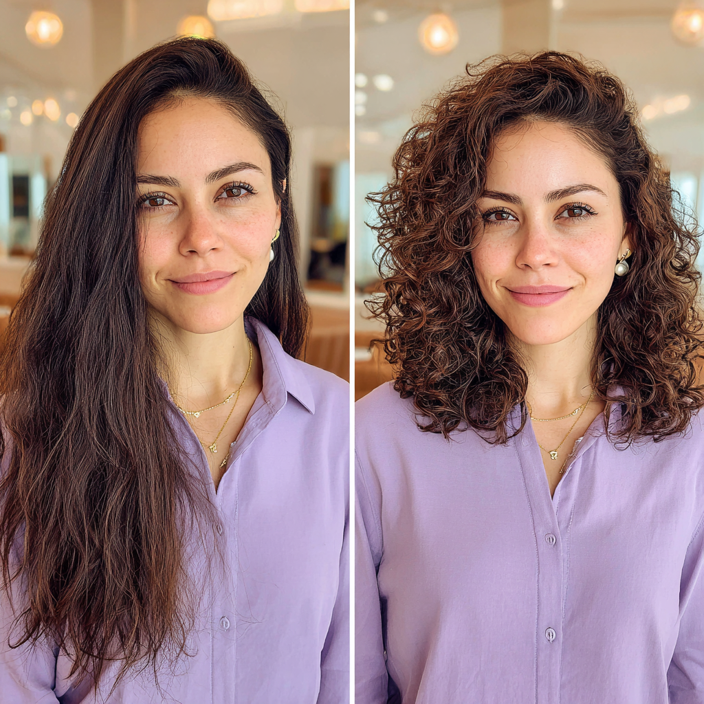 Textured Curly Bob with Defined Curls