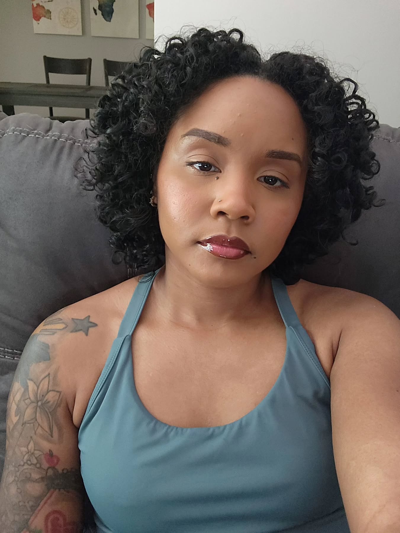 Tightly Coiled Shoulder-Length Bob with Defined Curls