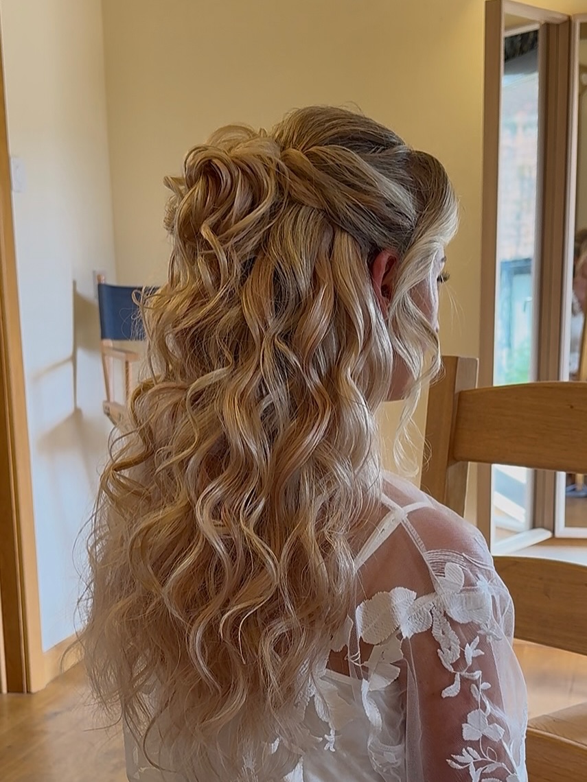 Timeless Twisted Half-Updo with Spiral Curls