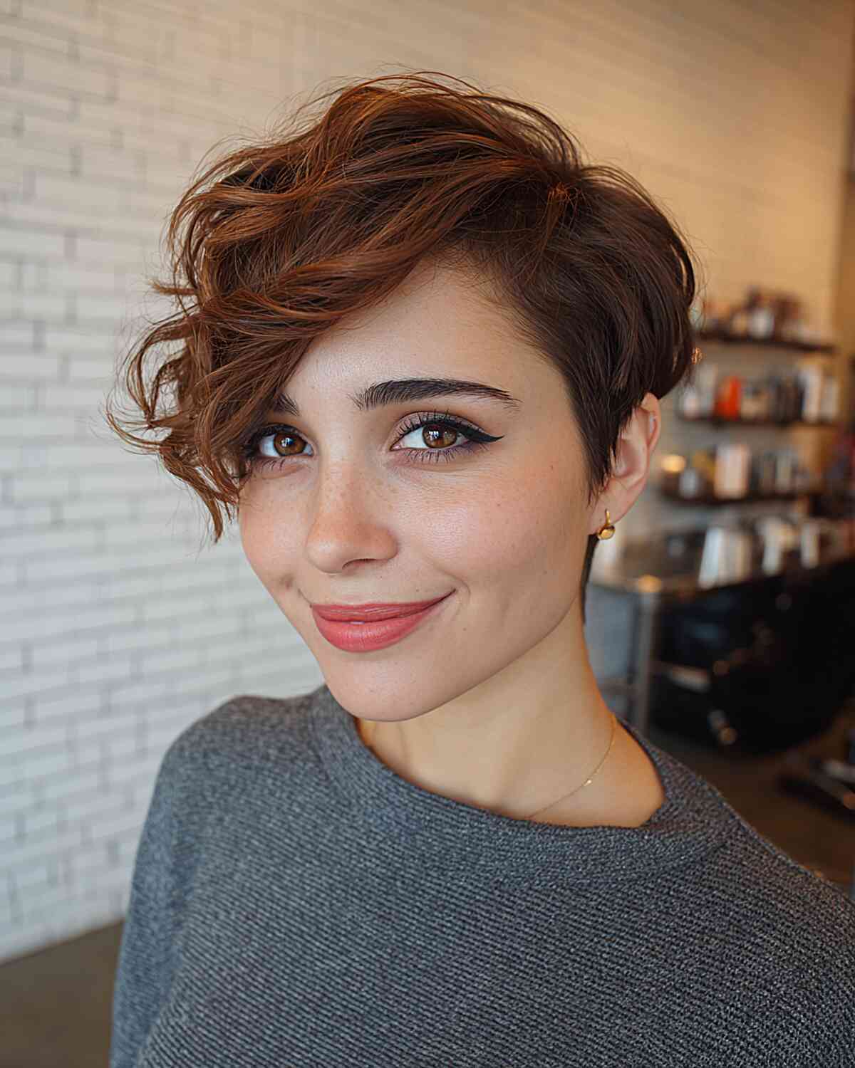 Trendy Asymmetrical Pixie Cut with Soft Waves