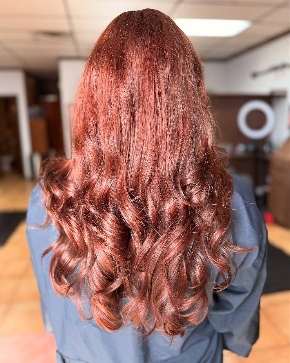 Vibrant Deep Copper Long Waves with Textured Layers