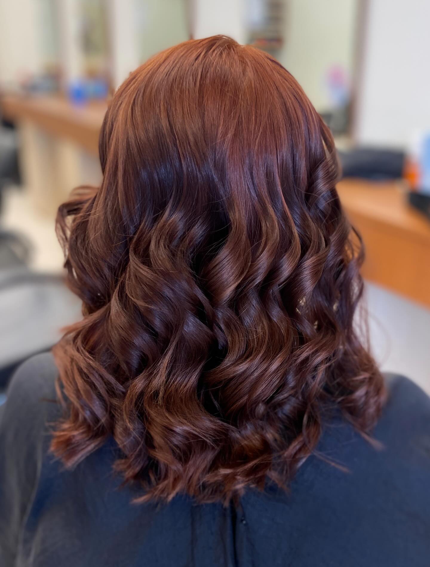 Warm Deep Copper Textured Curls