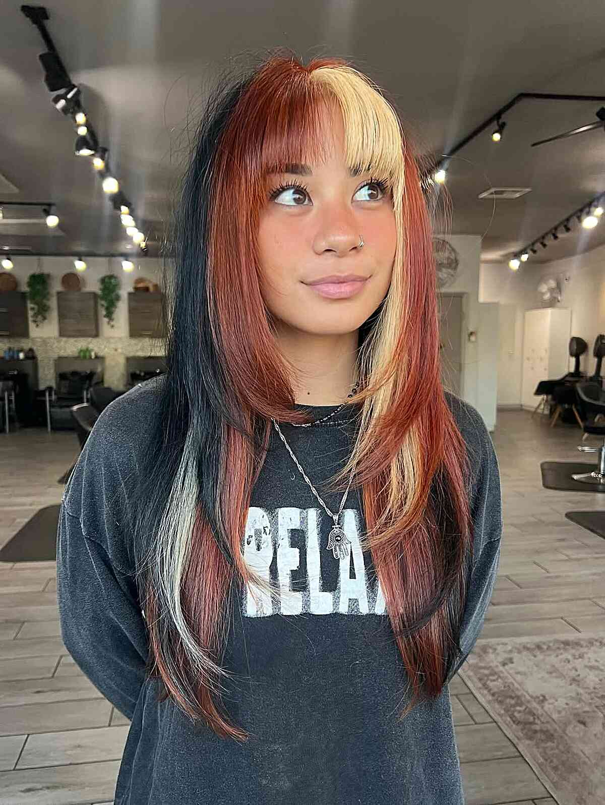 Bold Calico Hair with Unique Color Blocking