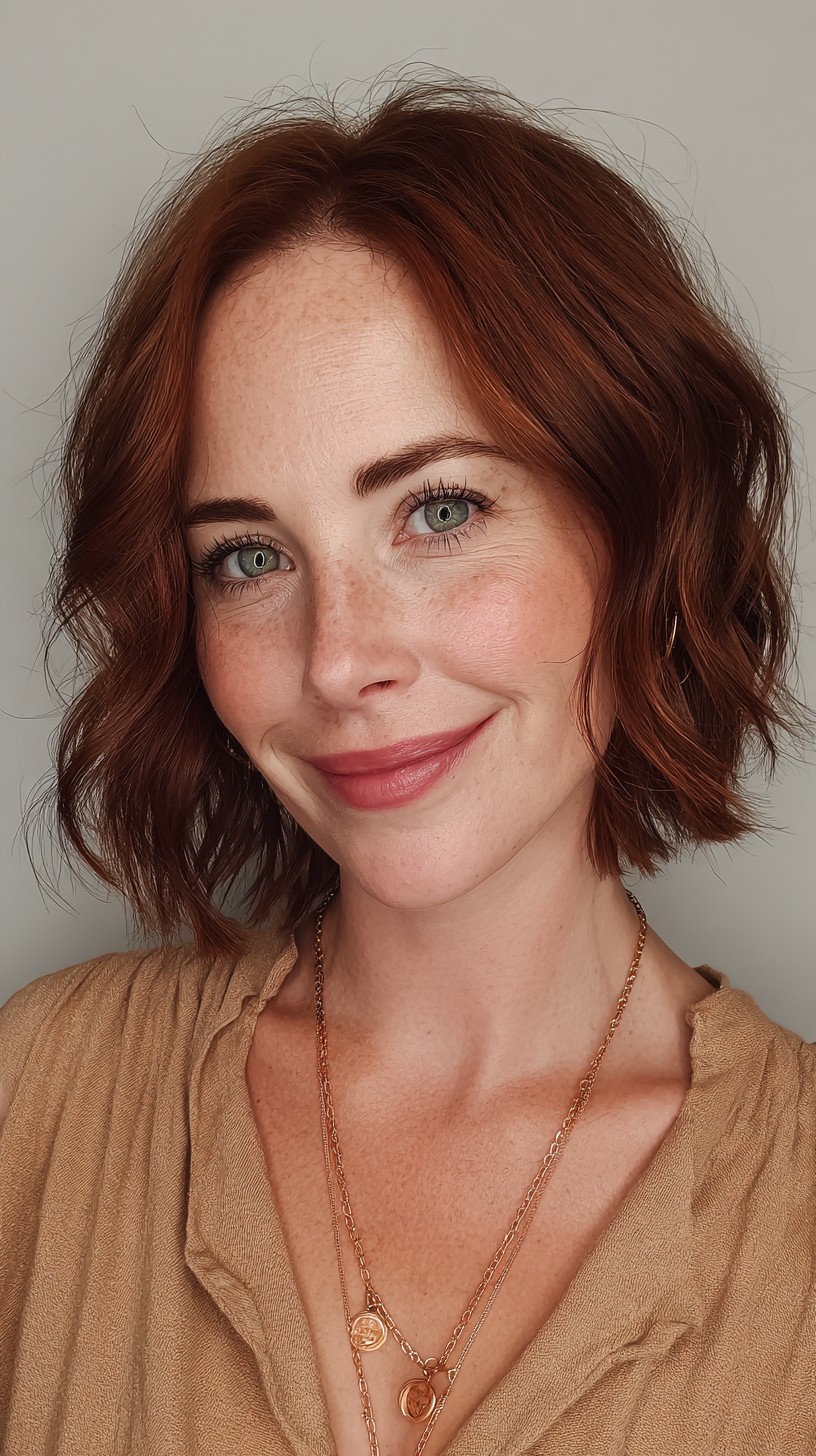 Ondas castanho-avermelhadas polidas com pontas texturizadas suaves