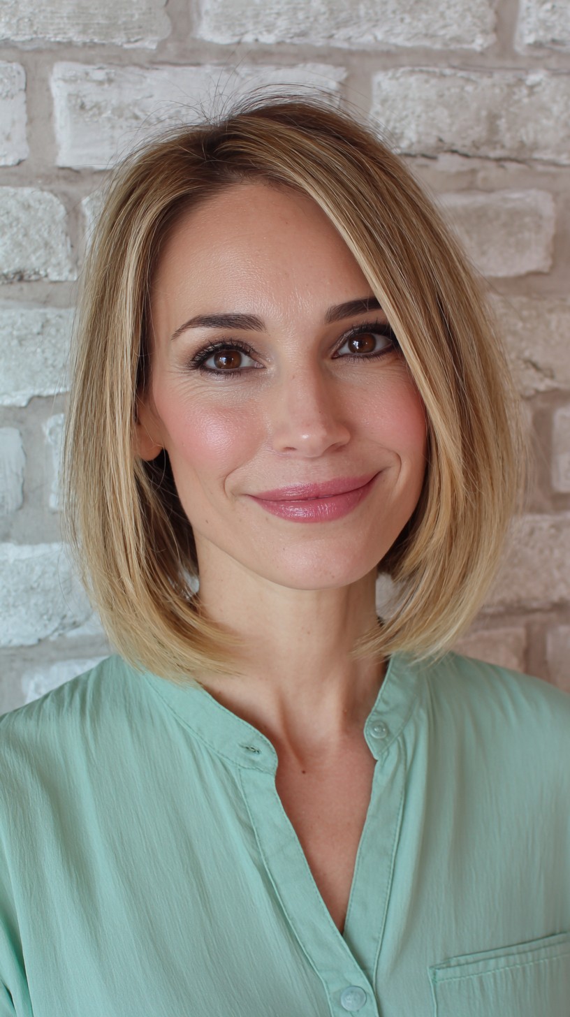 Chic Blonde Bob with Soft Curved Ends
