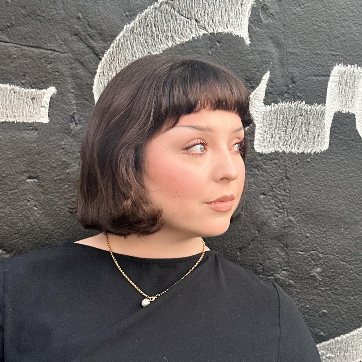Chic Espresso Bob with Ultra-Short Micro Bangs
