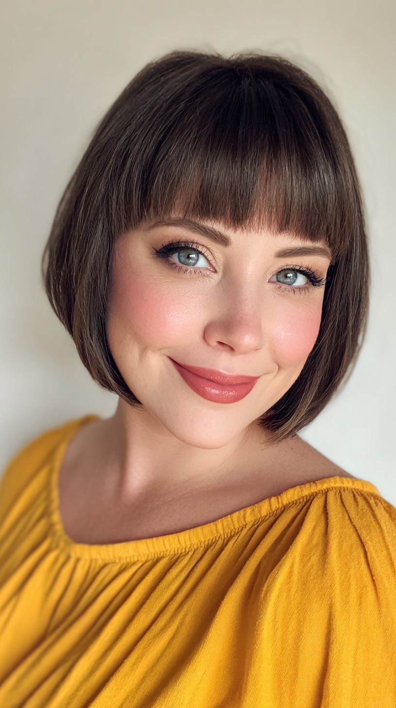 Classic Chocolate Bob with Precision Bangs