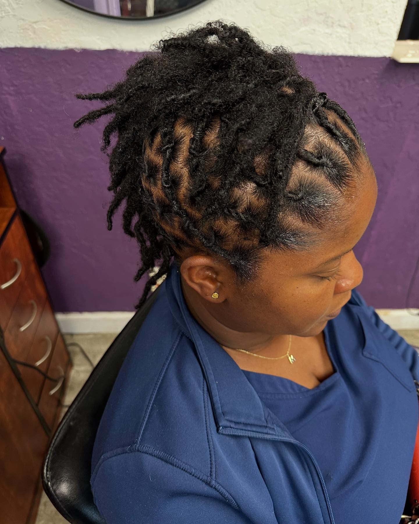 Creative Cornrow and Free-Hanging Dreadlocks Combo