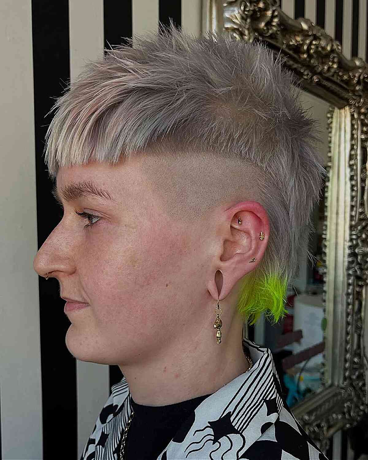 Edgy Textured Crop with Neon Accents