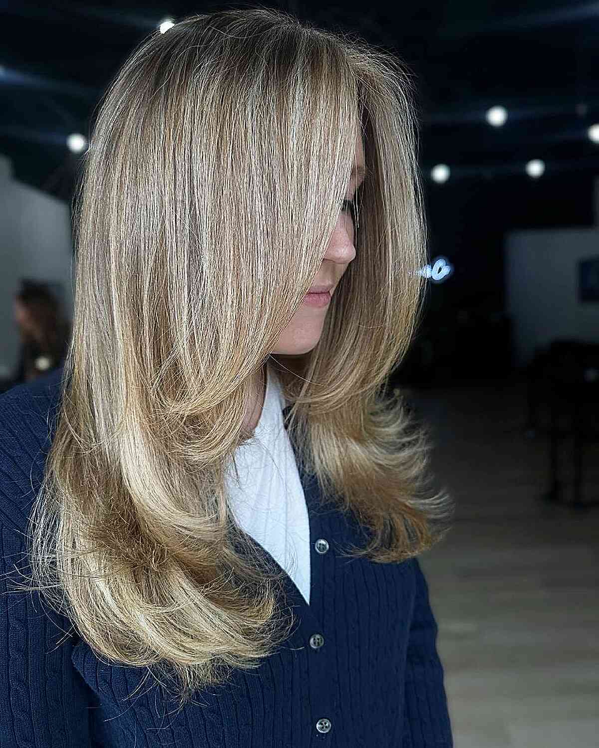 Elegant Long Layered Straight Hair