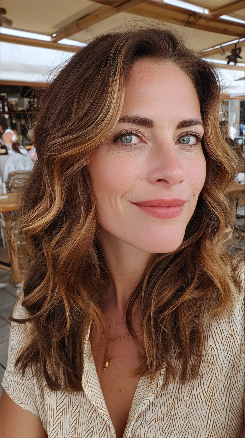 Golden-Bronze Cascading Waves