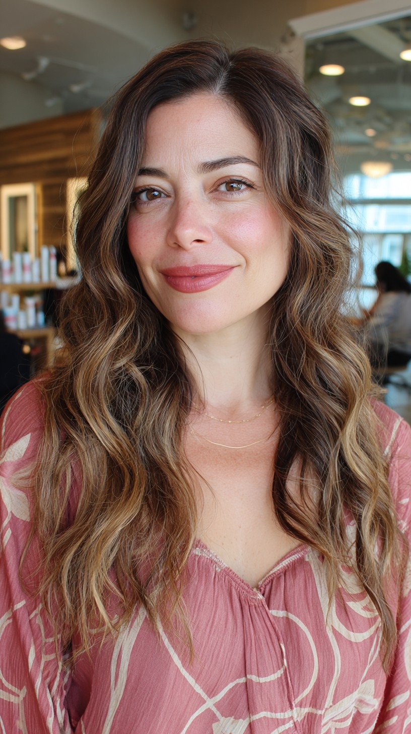 Layered Cinnamon Wavy Cascade