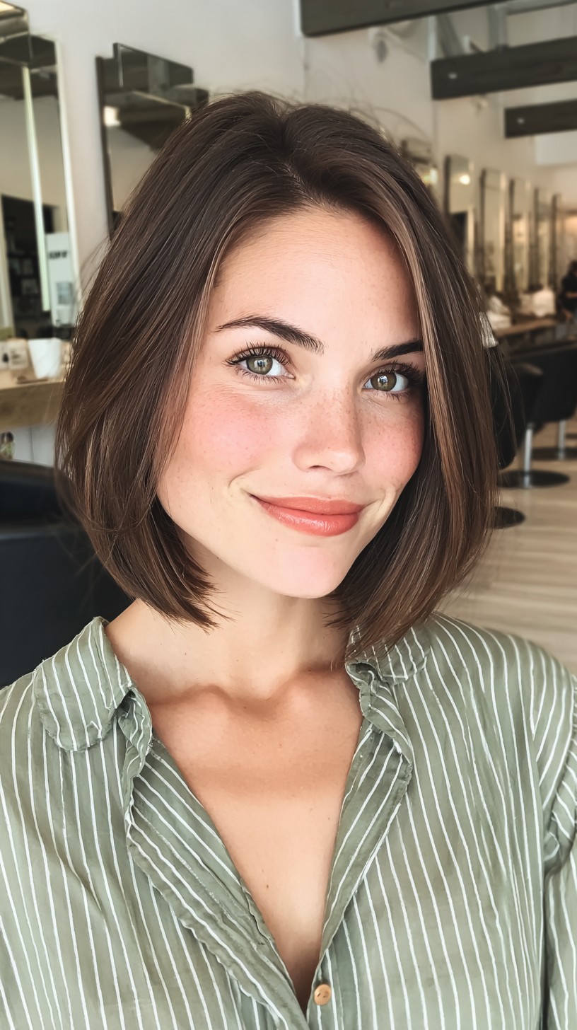 Yumuşak Açılı Cilalı Kestane Bob