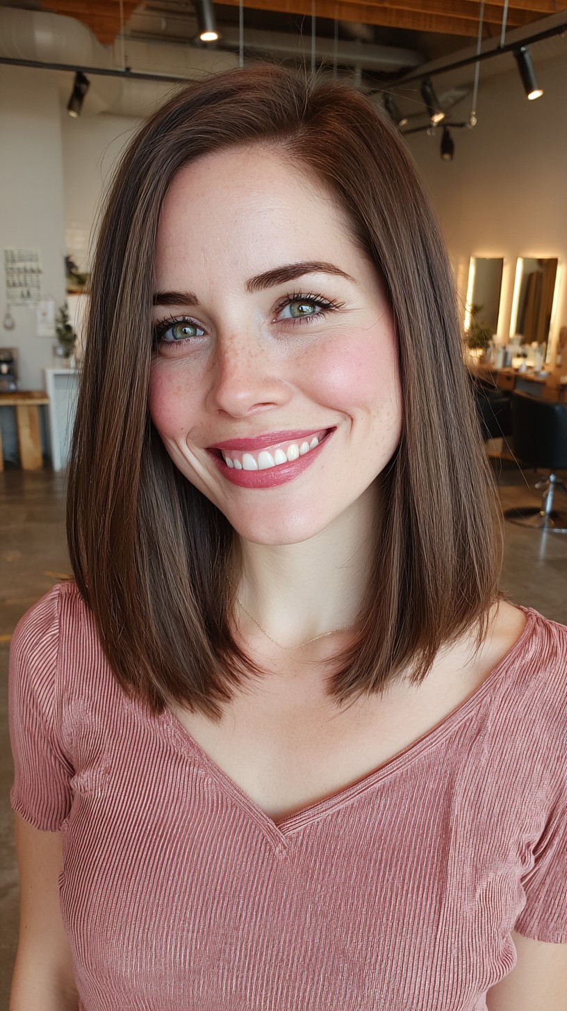 İnce Açılı Cilalı Kestane Bob