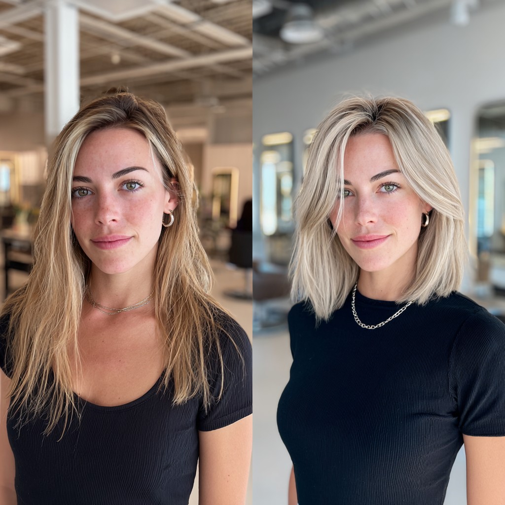 Sleek Blonde Bob with Soft Tapered Edges