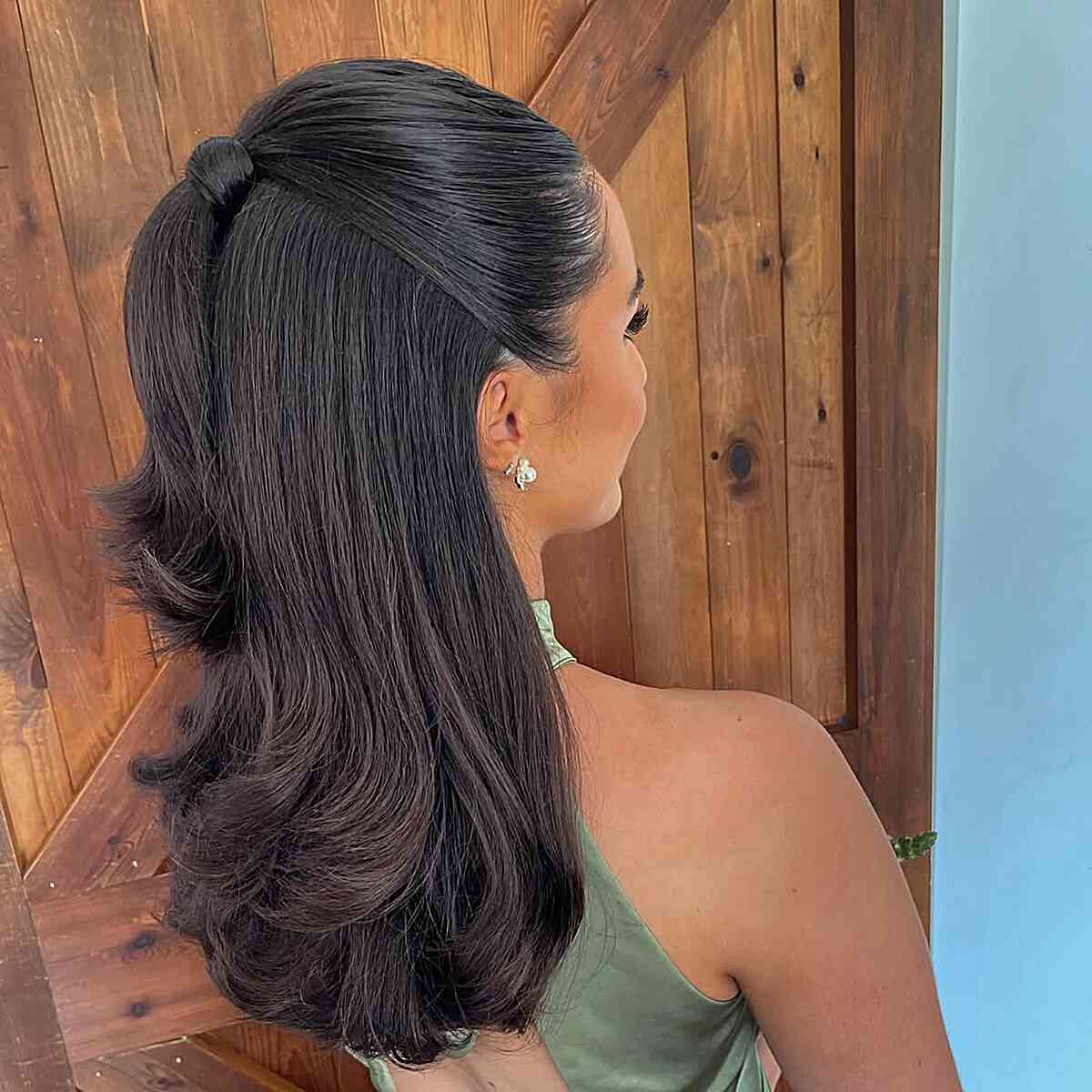 Sleek Half-Up Hairstyle with Volume
