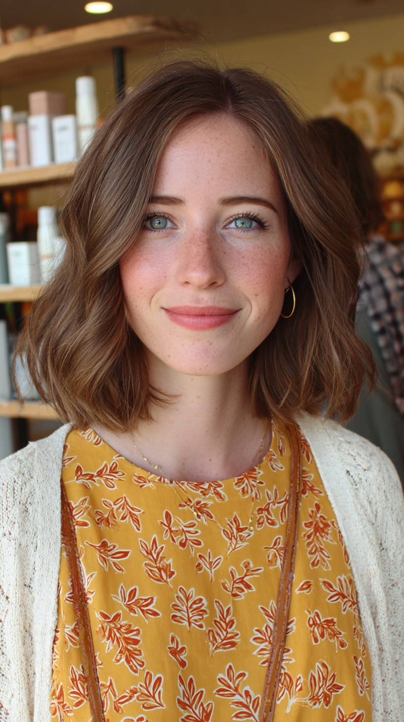 Hafif Vurgulu Yumuşak Kestane Dalgaları