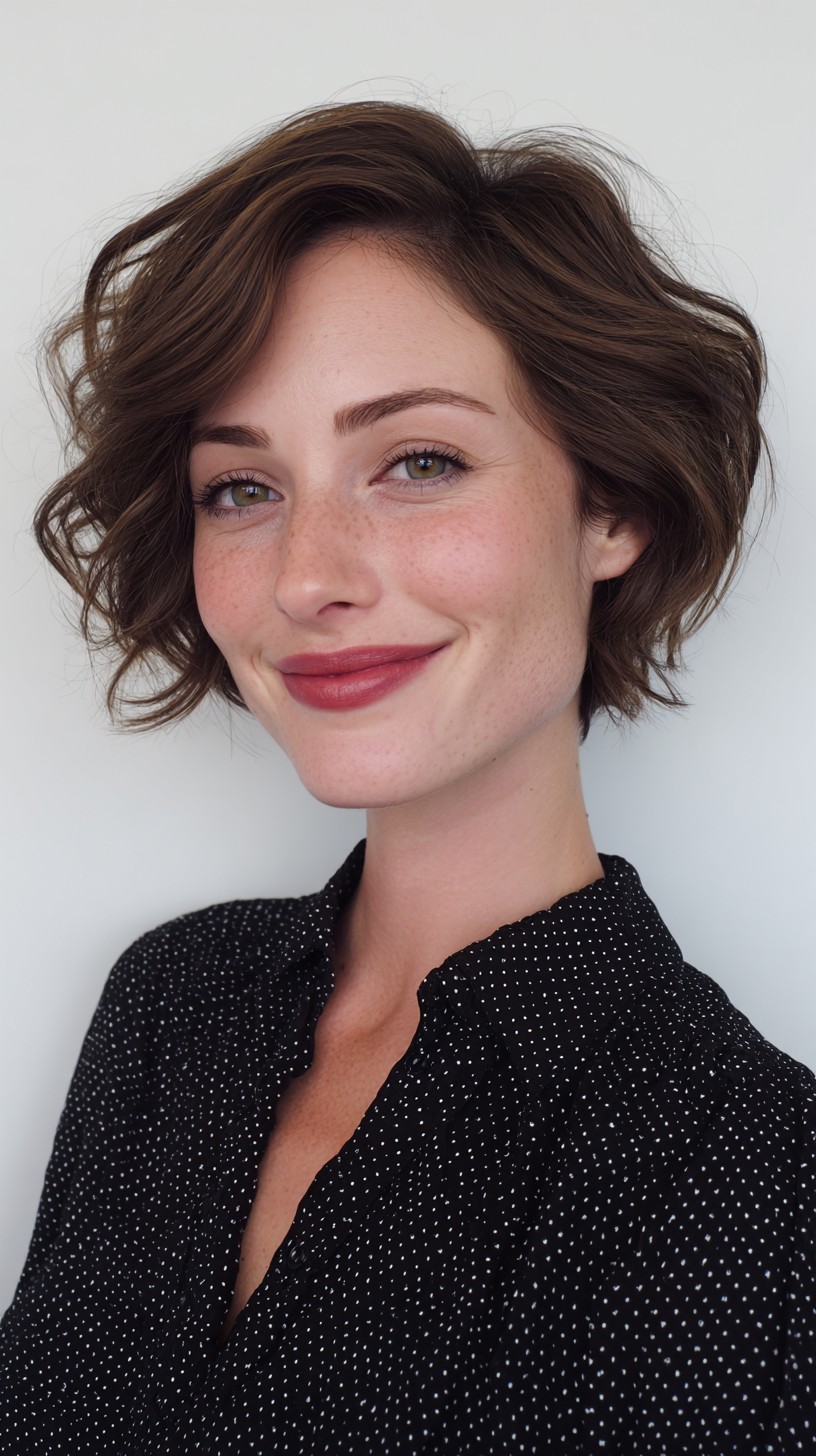 Ondas suaves e volumosas em redemoinho de chocolate