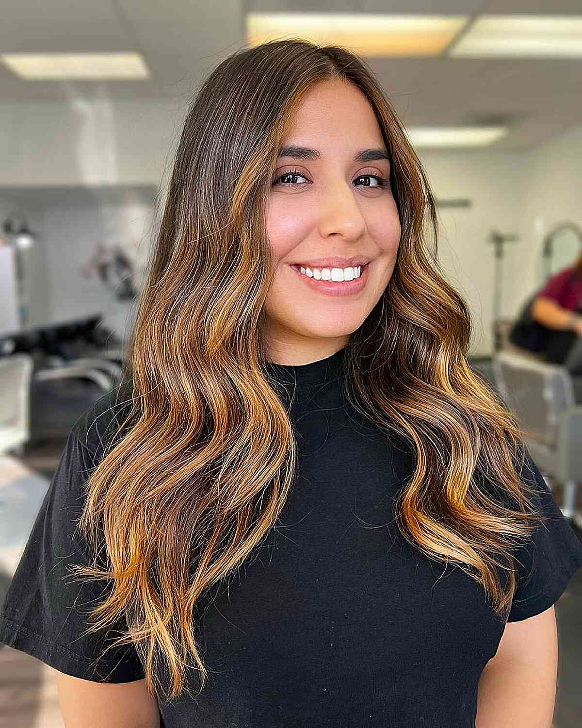 Stunning Caramel Balayage with Loose Waves