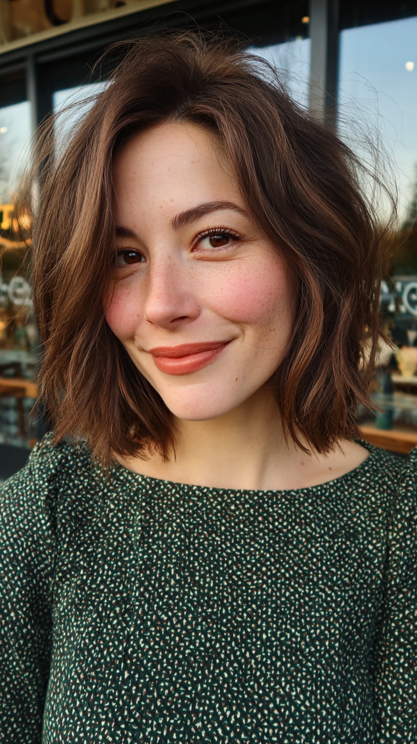 Doğal Hareketli, İnce Kontrastlı Katmanlı Bob