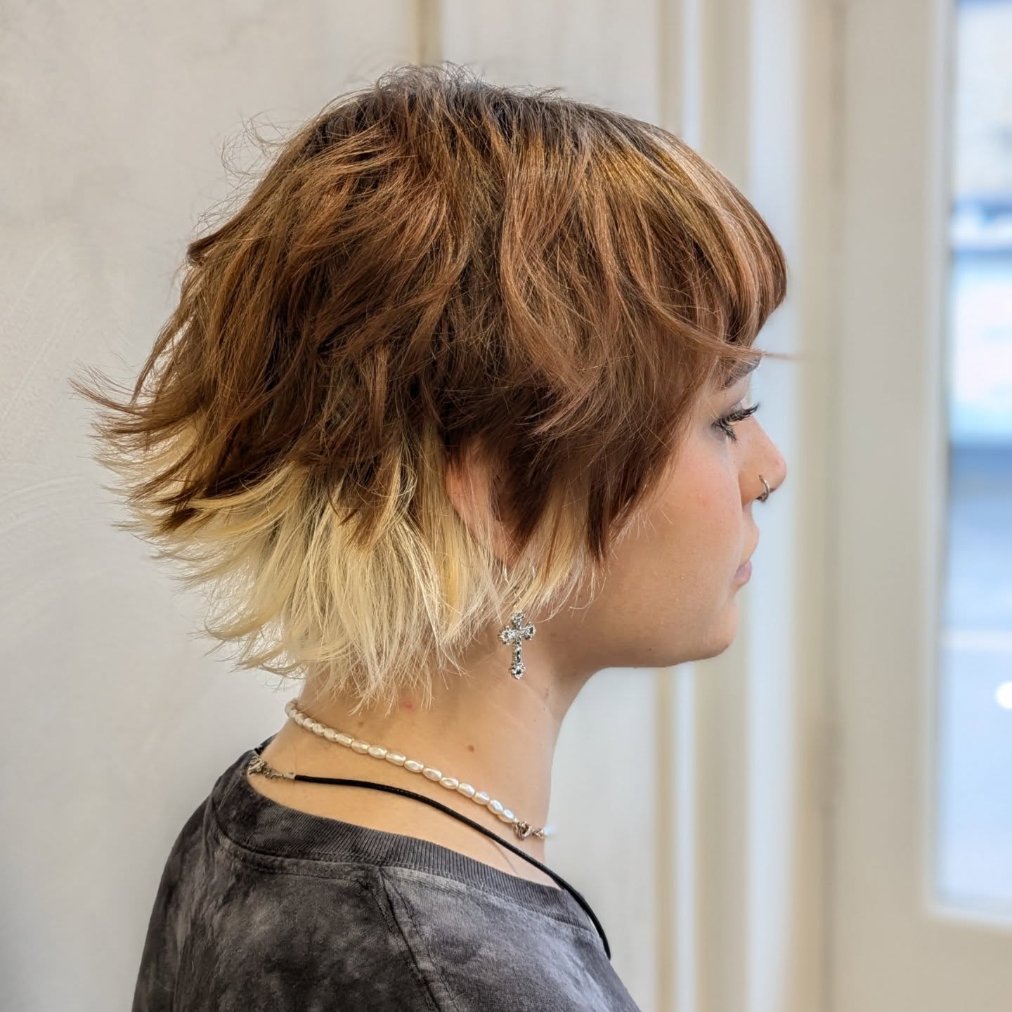 Textured Shaggy Wolf Cut with Bold Color Contrast