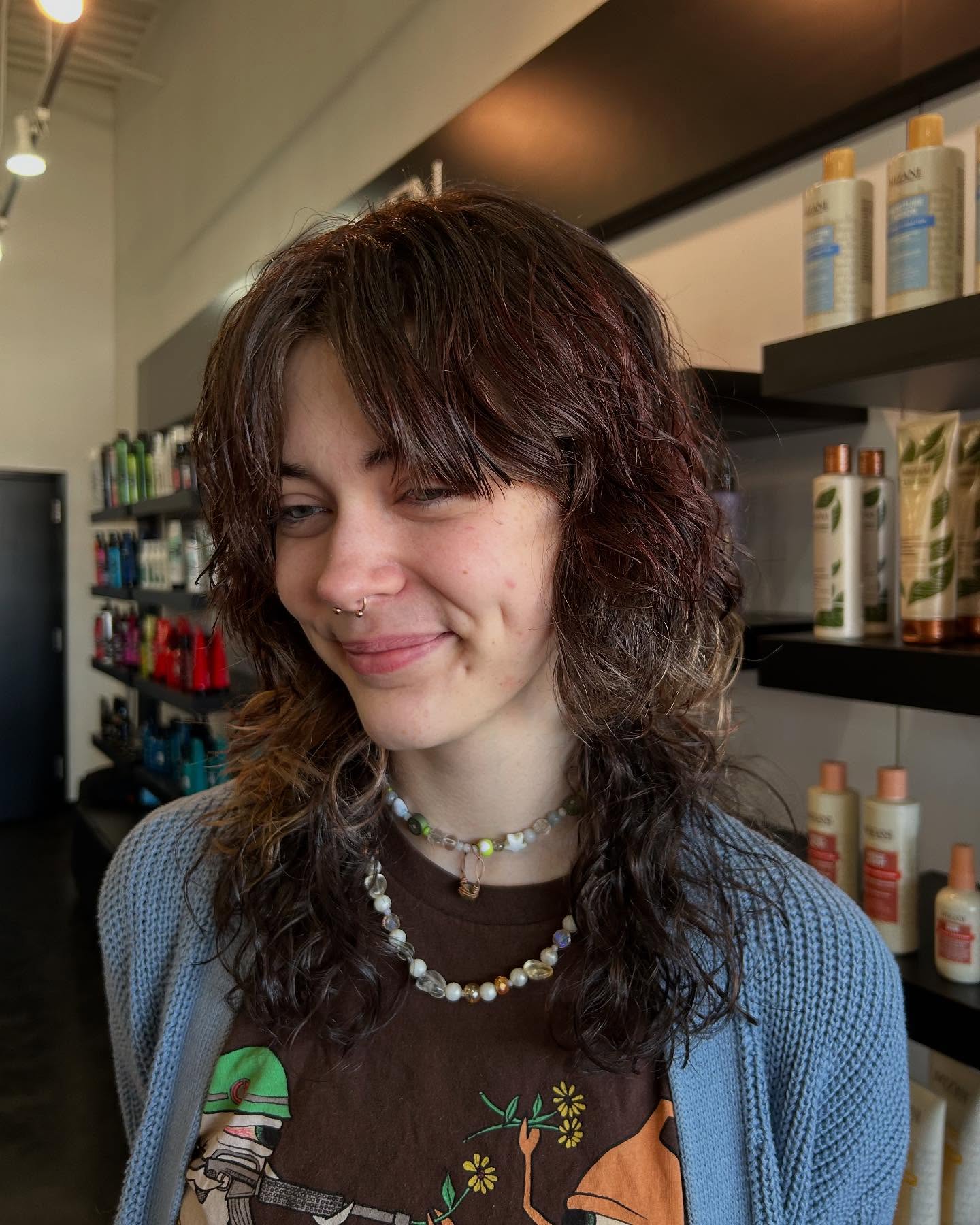 Textured Shaggy Wolf Cut with Natural Waves