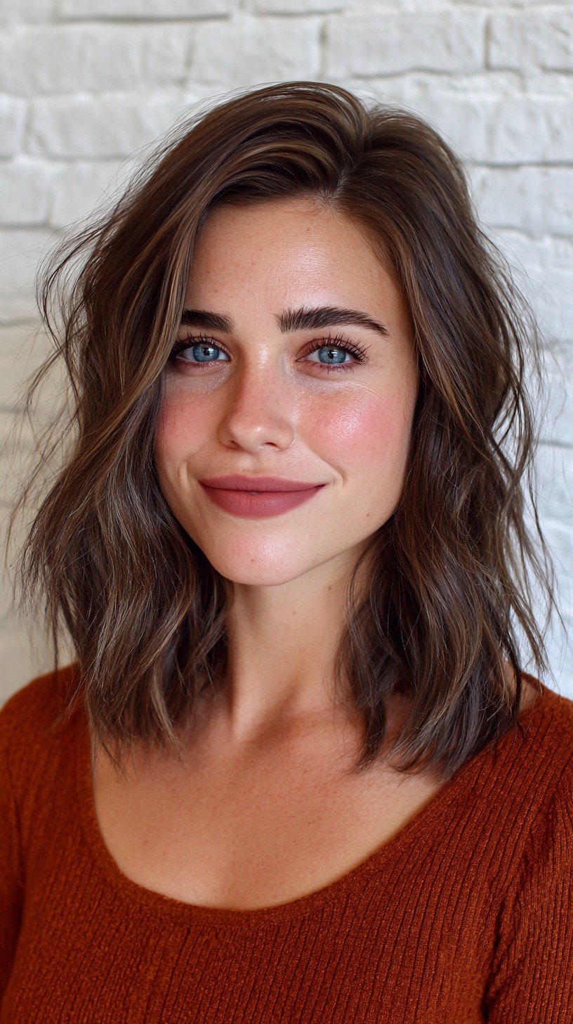 Doğal Röfleli Dokulu Dalgalı Bob