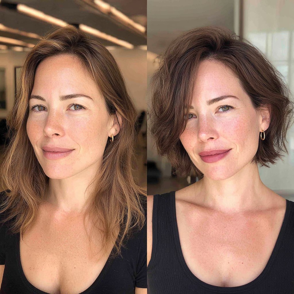 Versatile Tousled Bob with Subtle Wavy Texture