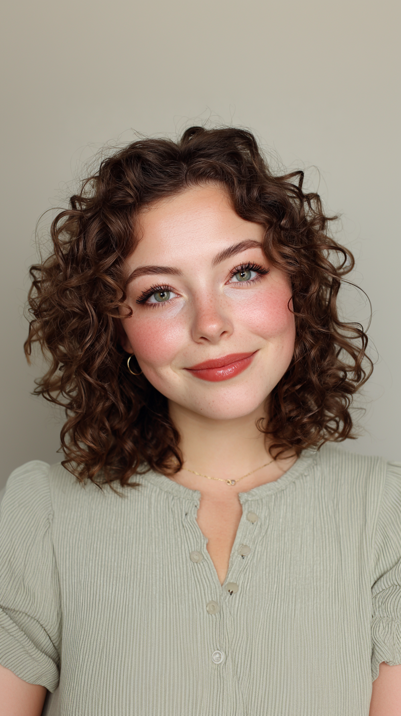 Chic Defined Mid-Length Curly Cut with Soft Layers