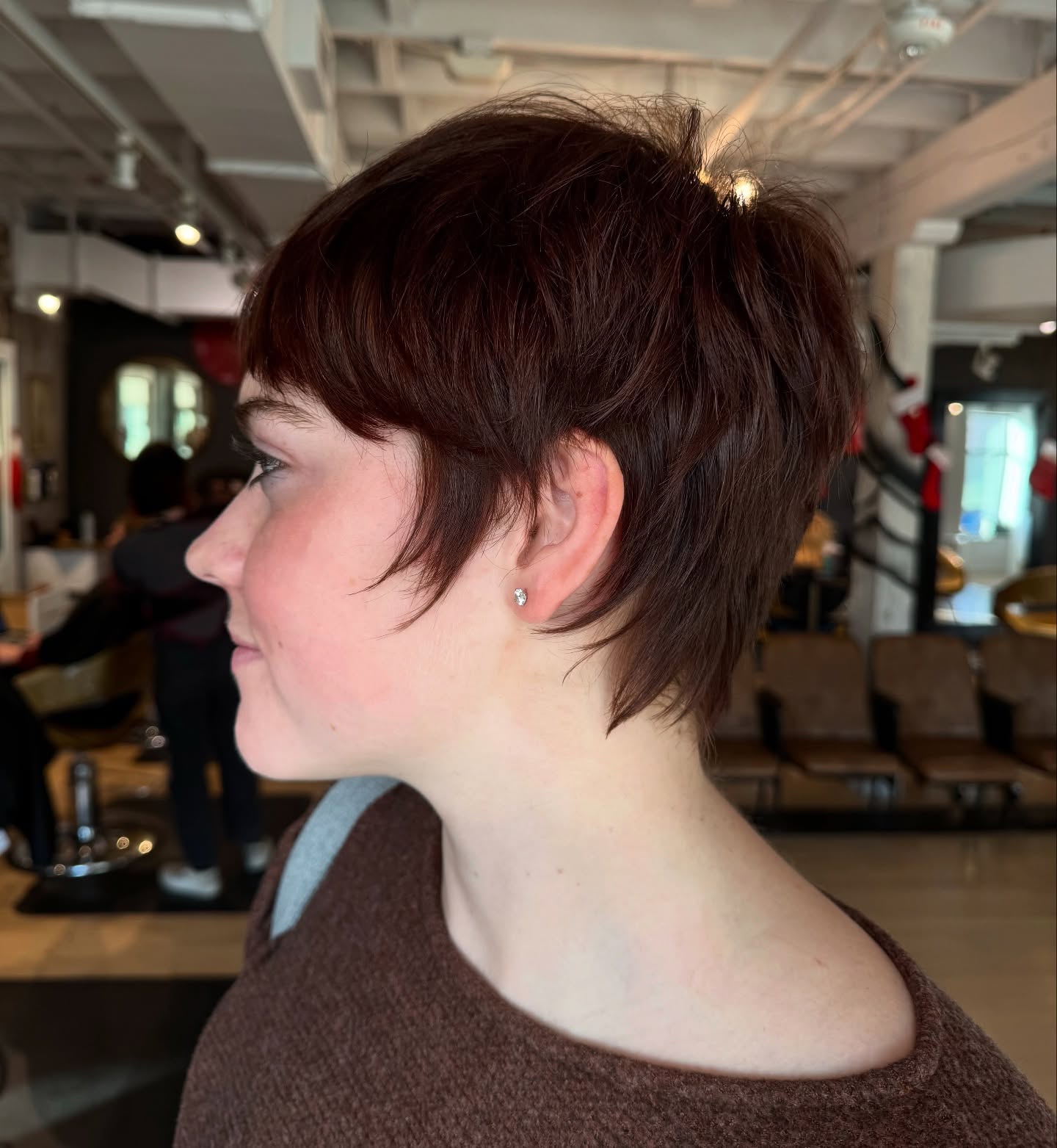 Chic Textured Brown Pixie Cut