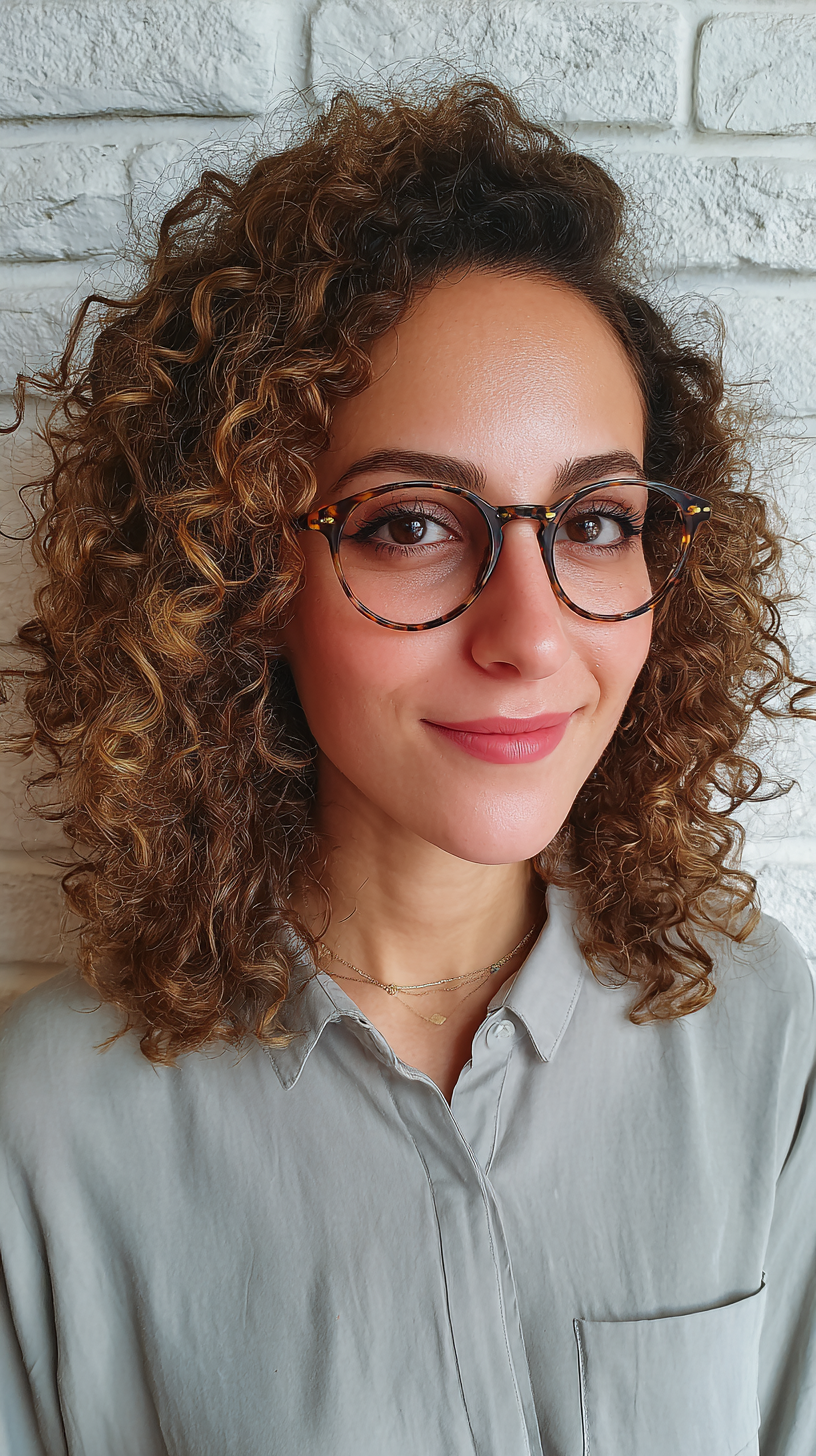 Defined Mid-Length Curly Cut with Natural Volume