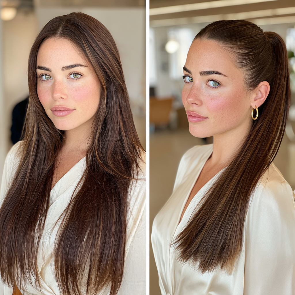 Elegant Long Straight Hair with Subtle Layers