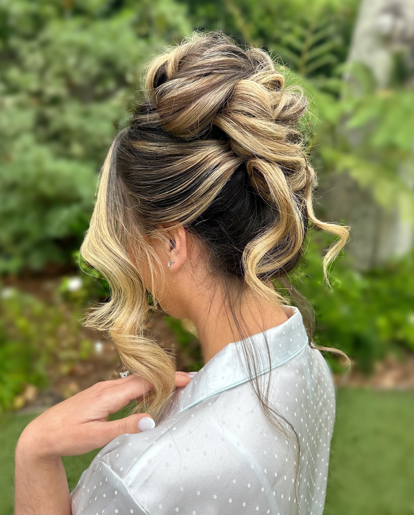 Elegant Twisted Balayage Updo