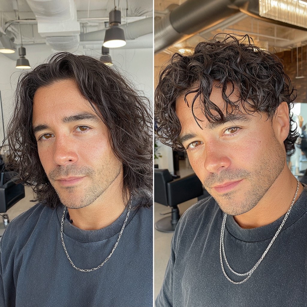 Expressive Shoulder-Length Curls with Textured Volume