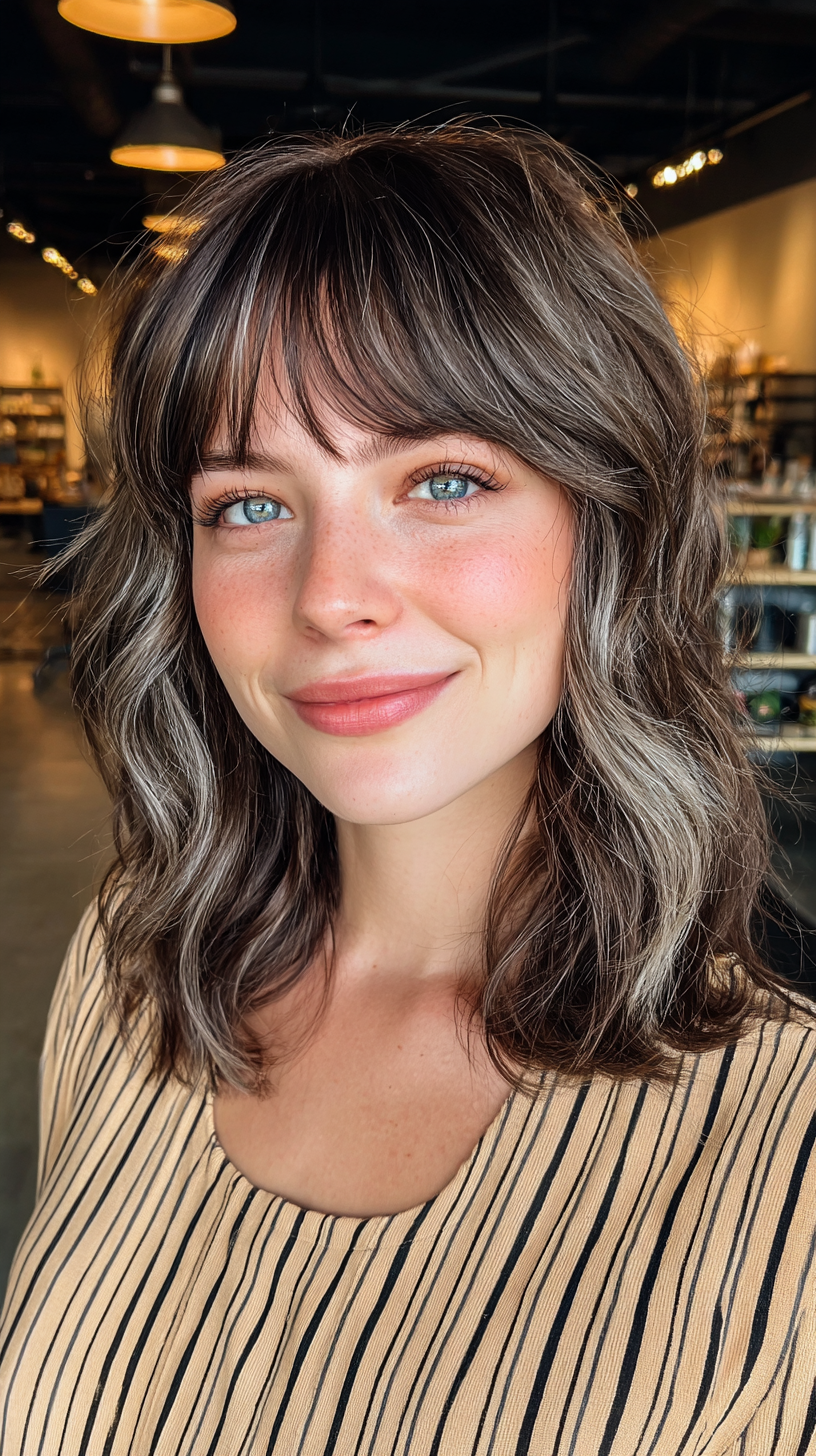 Modern Wavy Wolf Cut with Subtle Highlights