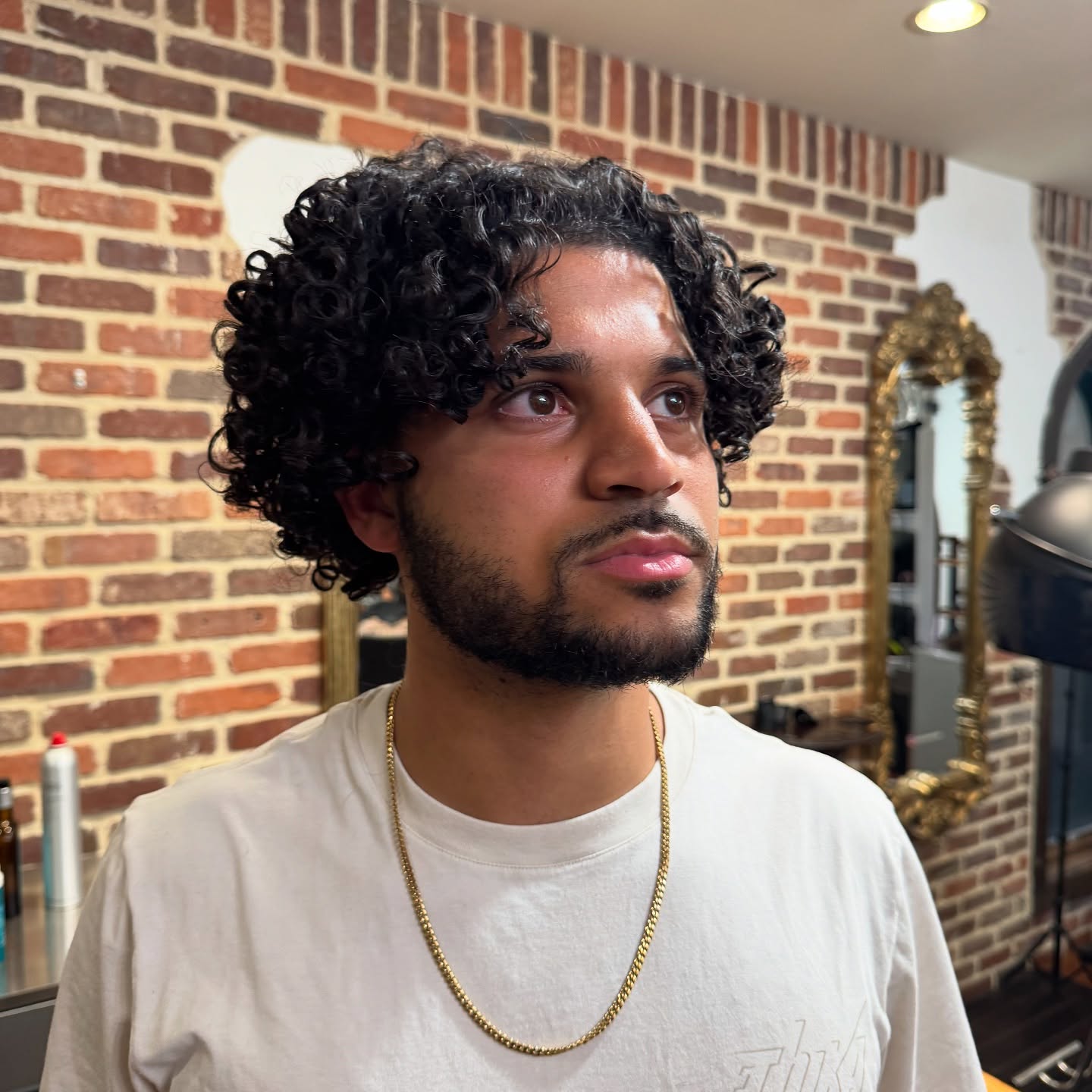 Sculpted Voluminous Ringlet Curls for Men