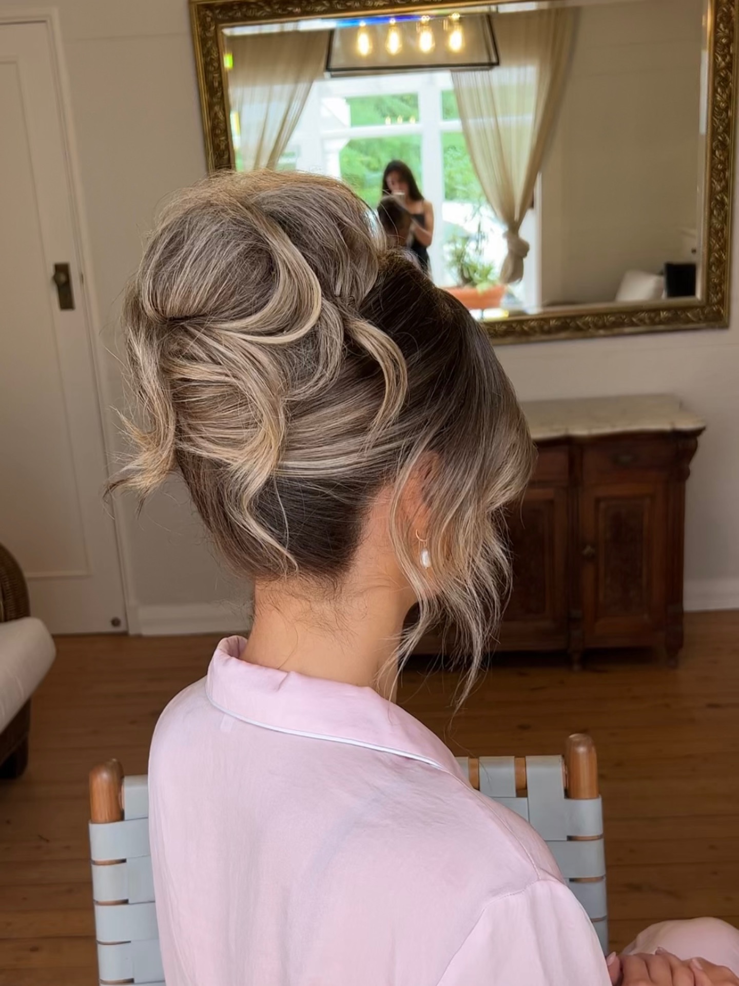 Subtle Ash Blonde Twisted Updo