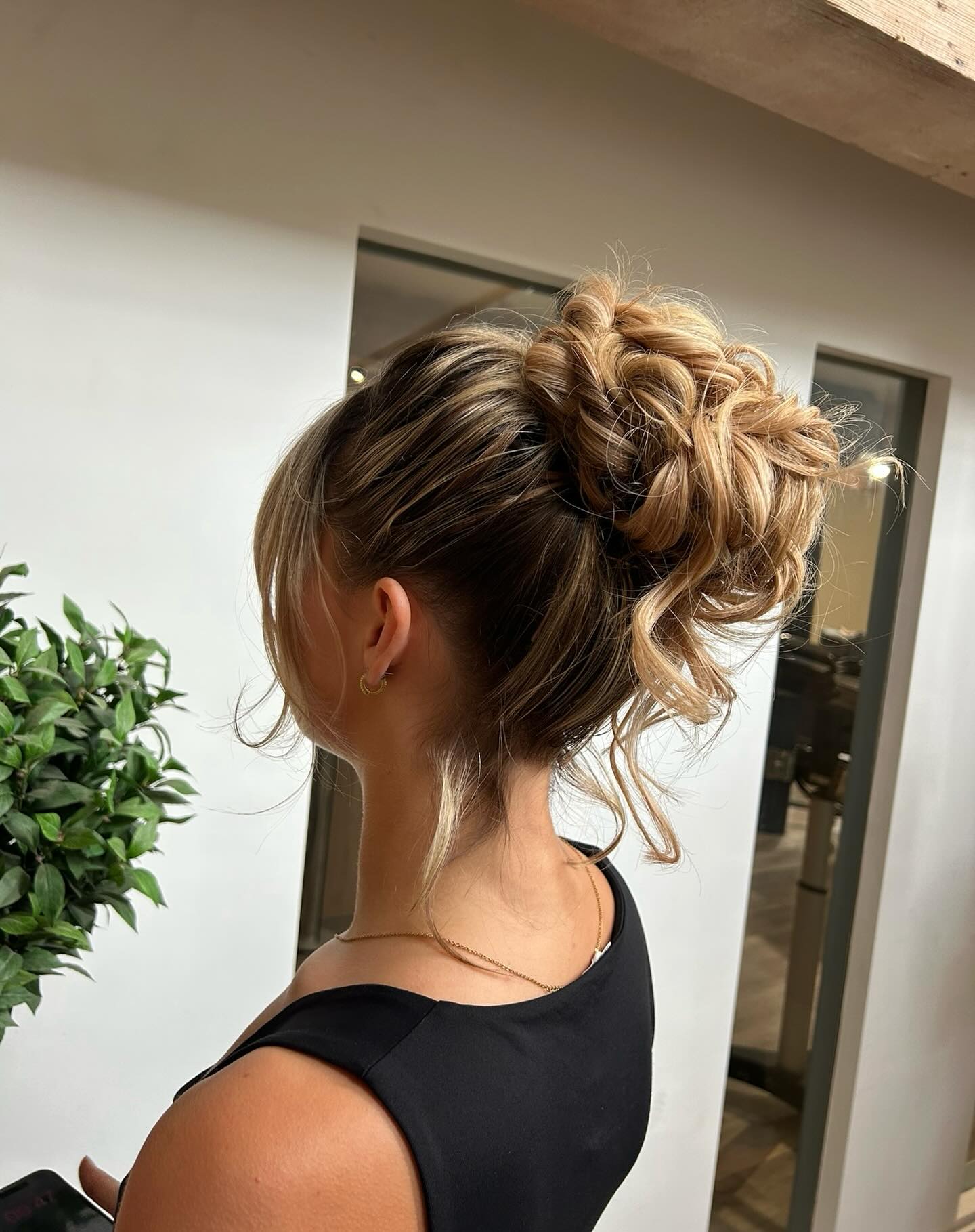 Textured Tousled Updo with Braided Detail