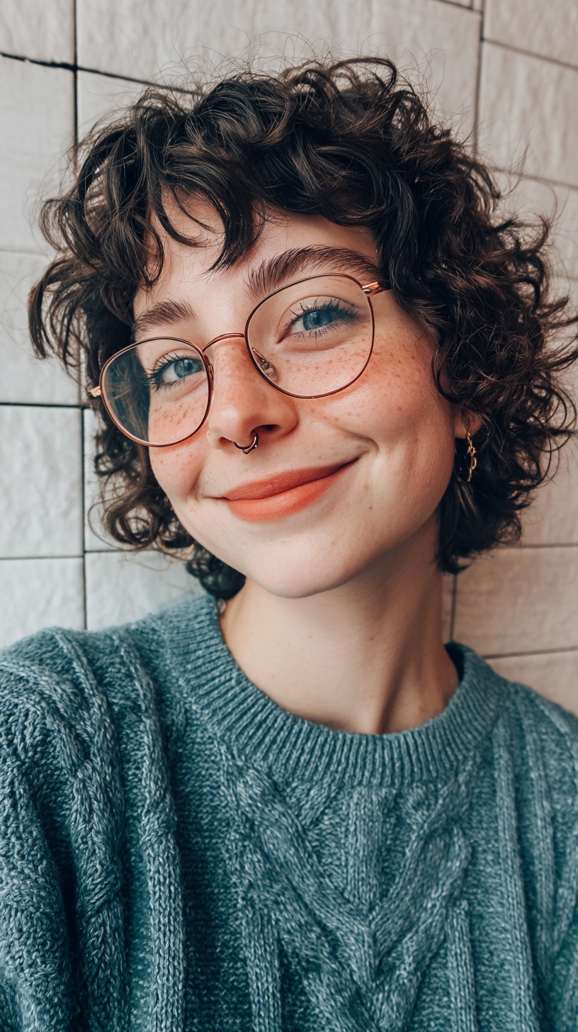 Charming Curly Wolf Cut with Defined Bangs