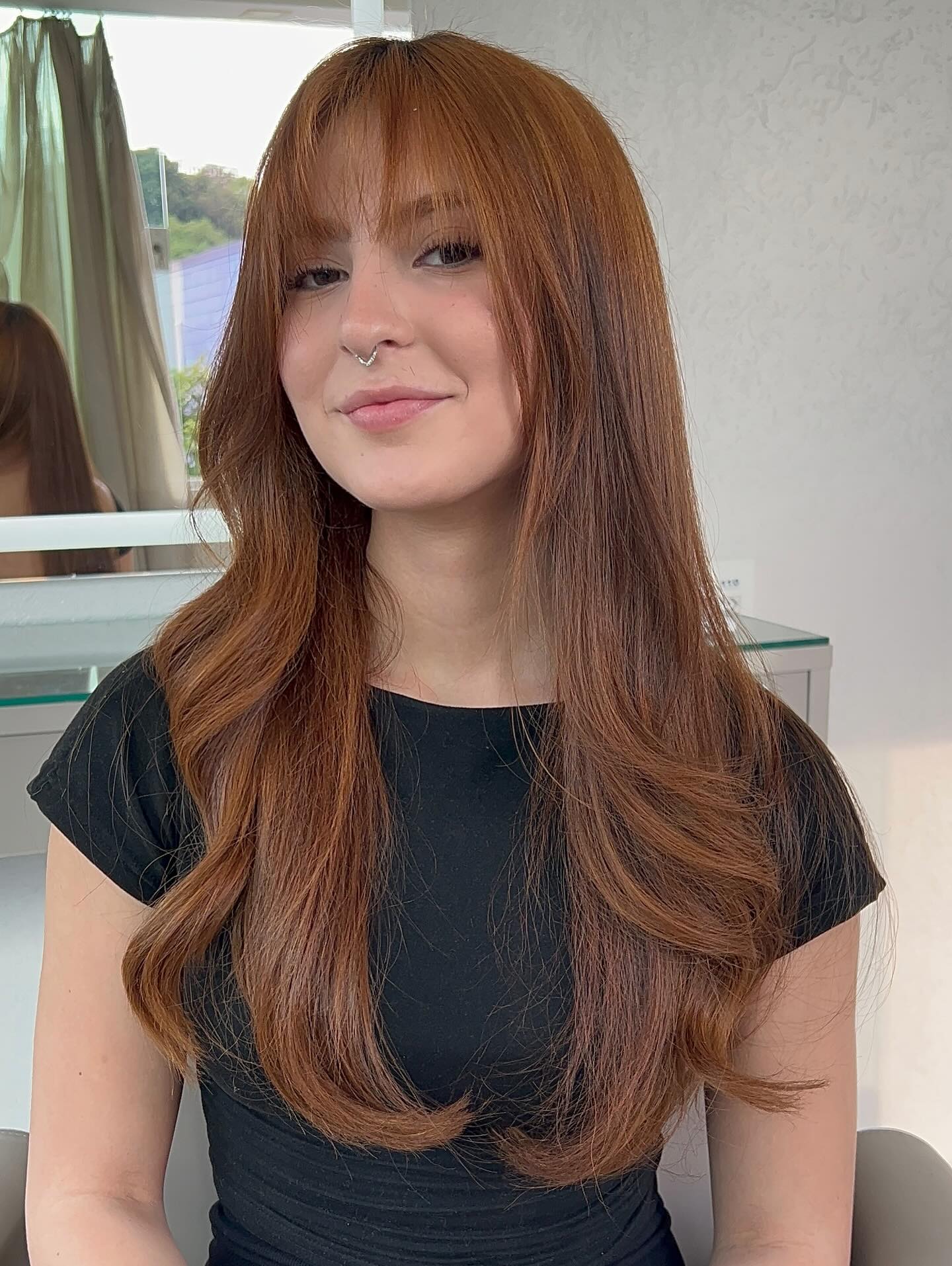 Charming Wispy Bangs with Soft Layers for Fine Hair