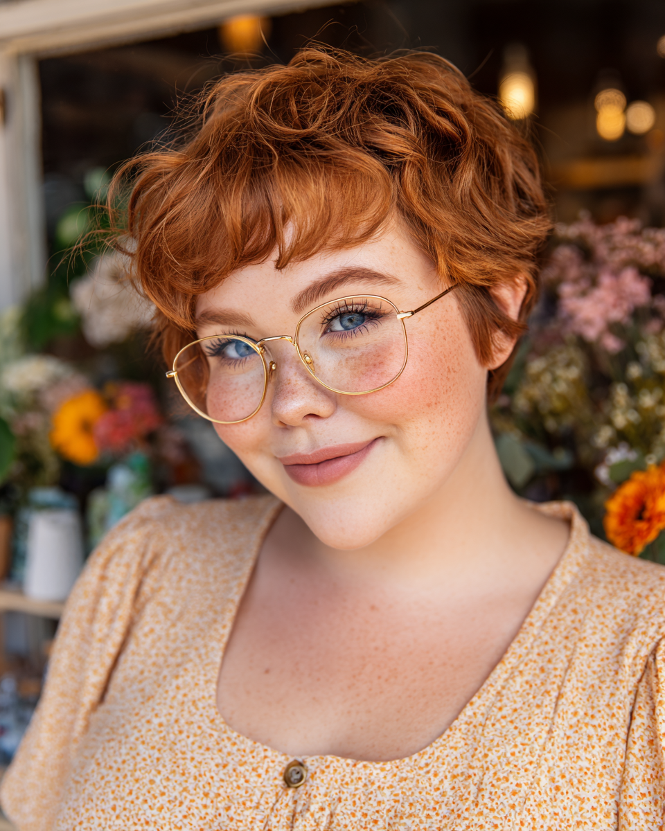 Chic Curly Pixie Cut with Playful Volume